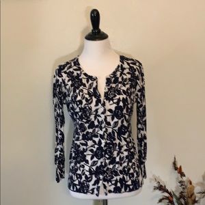 Ann Taylor floral button up cardigan